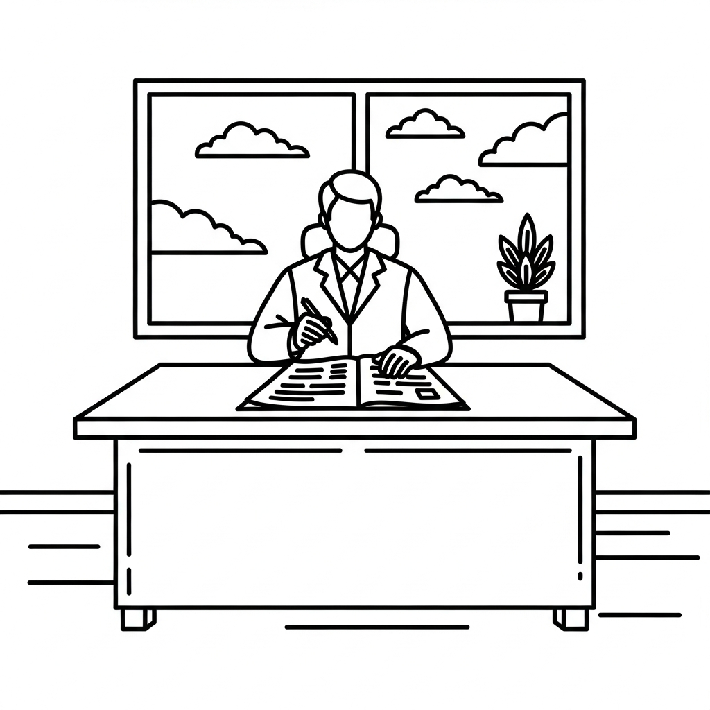 Facile Disegno da Colorare Medico con Referto coloring page printable