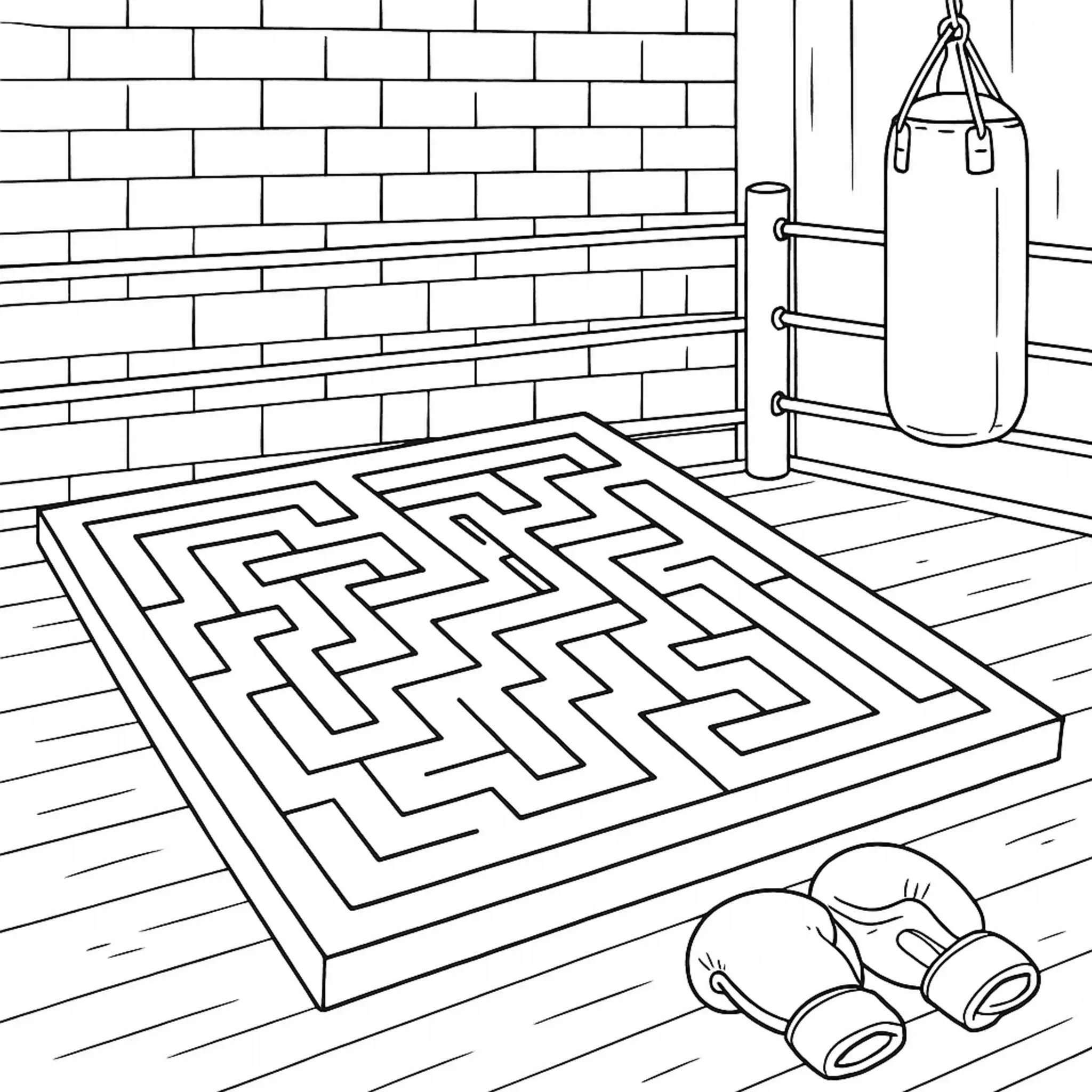 Explore Our Challenging Zigzag Maze Pattern Coloring Page coloring page printable