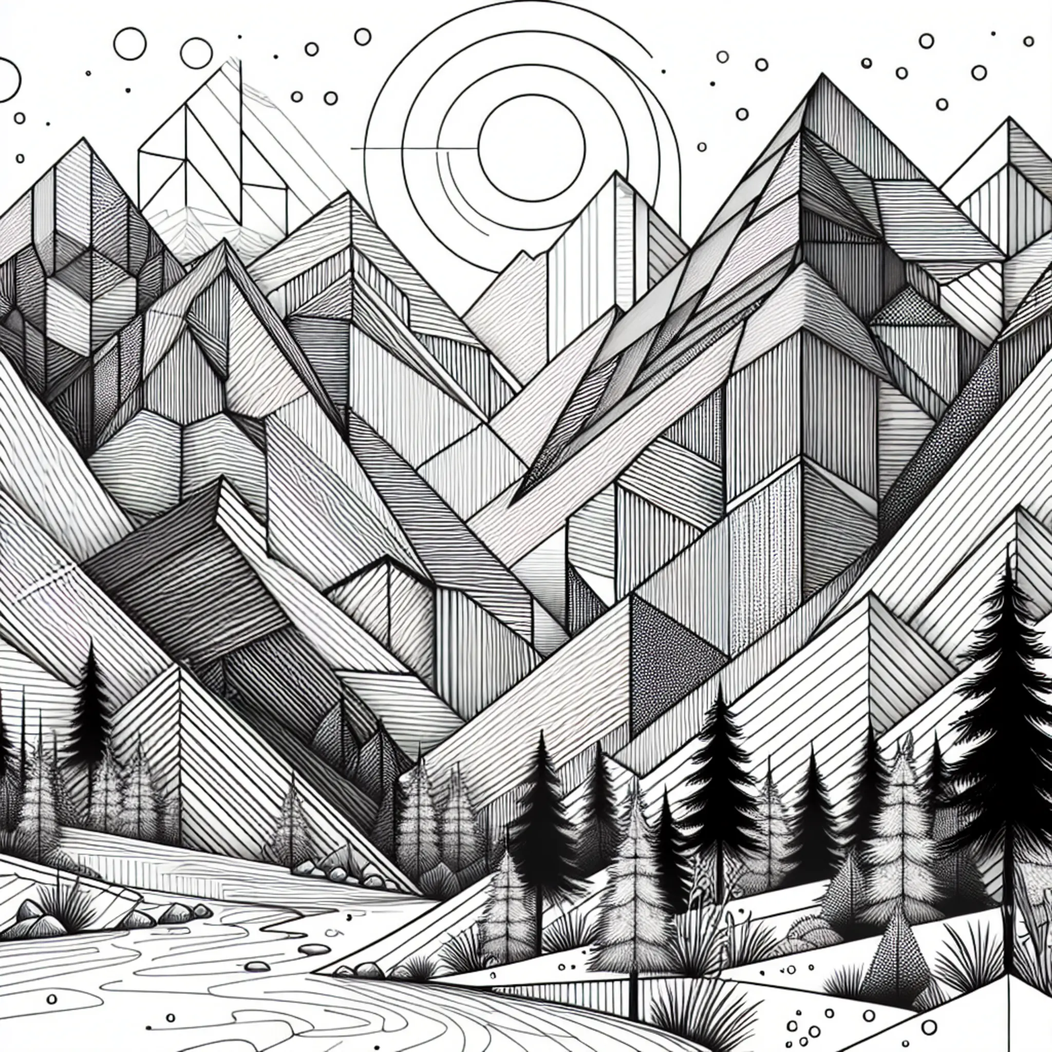 Hard Realistic Zigzag Pattern In Geometric Background Coloring Page coloring page printable