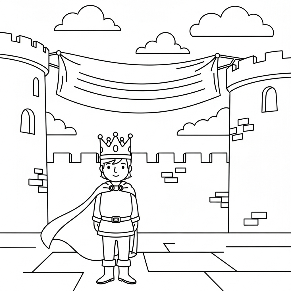 Printable Prince and Royal Banner Coloring Page coloring page
