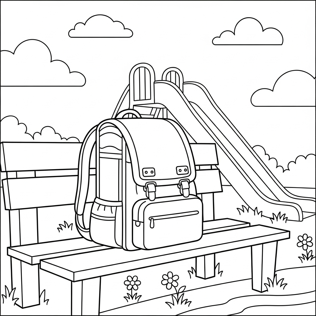Fun and Easy Student Backpack Coloring Page for Kids coloring page printable