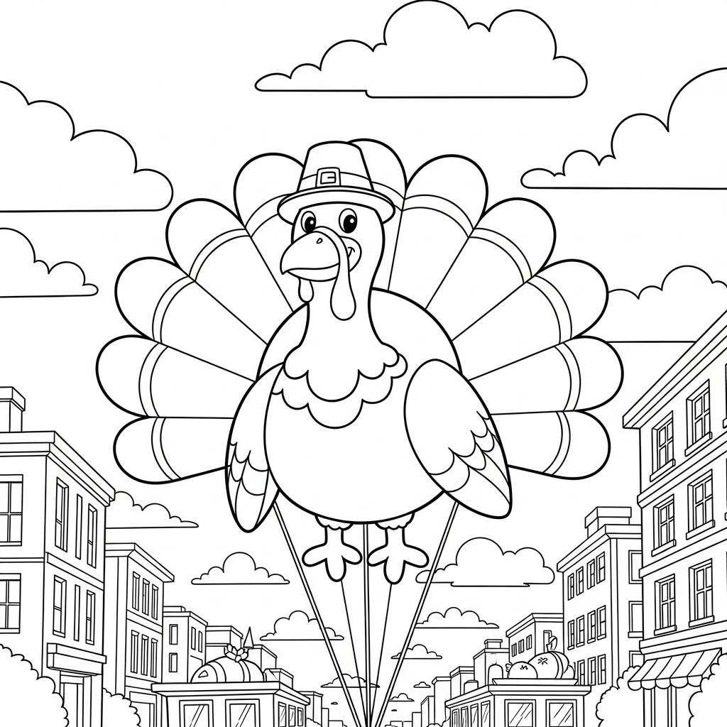 Einfaches Weihnachtsgans Ausmalbild für den Thanksgiving-Parade coloring page printable