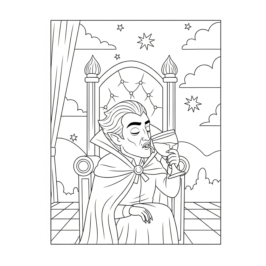 Vampire Goblet Coloring Page for Kids coloring page