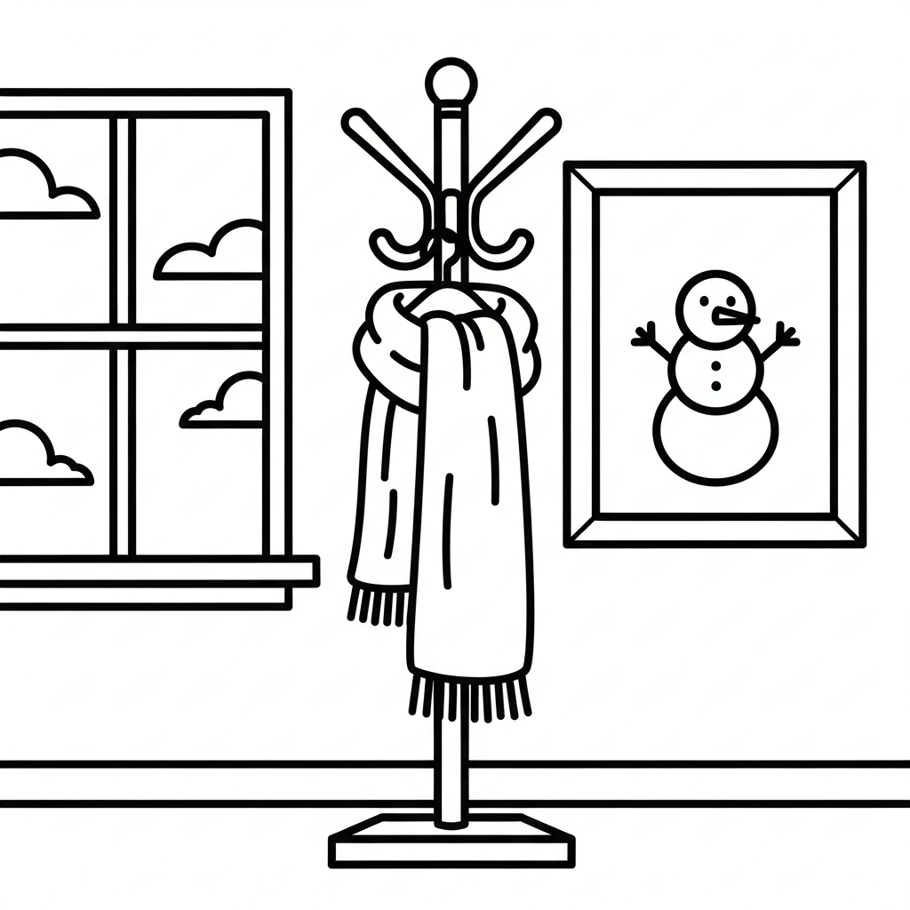 Fun Winter Scarf Coloring Page for Kids coloring page