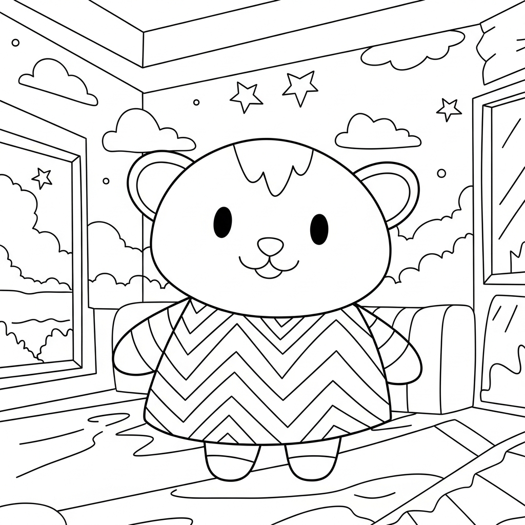 Einfache Zickzacklinien im Tribal-Muster Ausmalbild coloring page