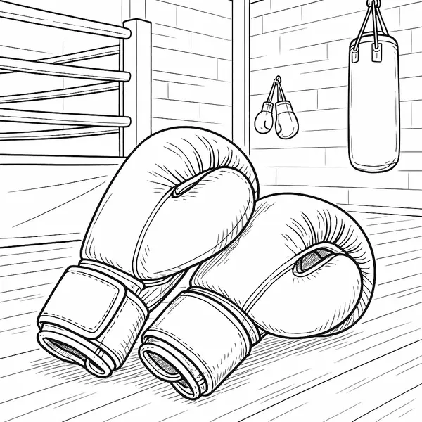 Explore Our Realistic Boxing Gloves Coloring Page coloring page printable