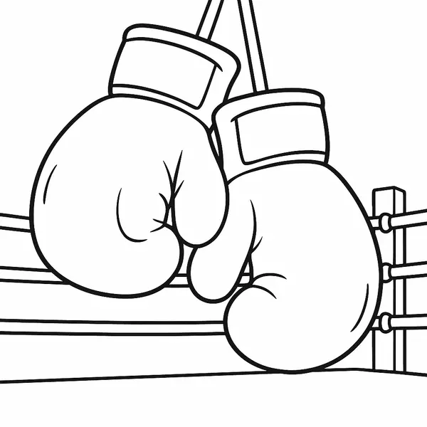 Engaging Medium Cartoon Boxing Gloves Coloring Page coloring page printable