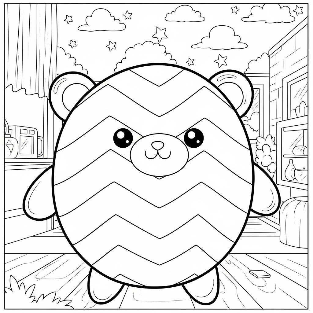 Medium Cartoon Chevron Striped Coloring Page for Creative Fun coloring page printable