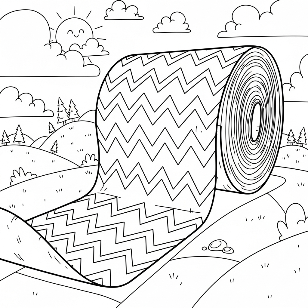 Fun Cartoon Zigzag Fabric Weave Pattern Coloring Page coloring page